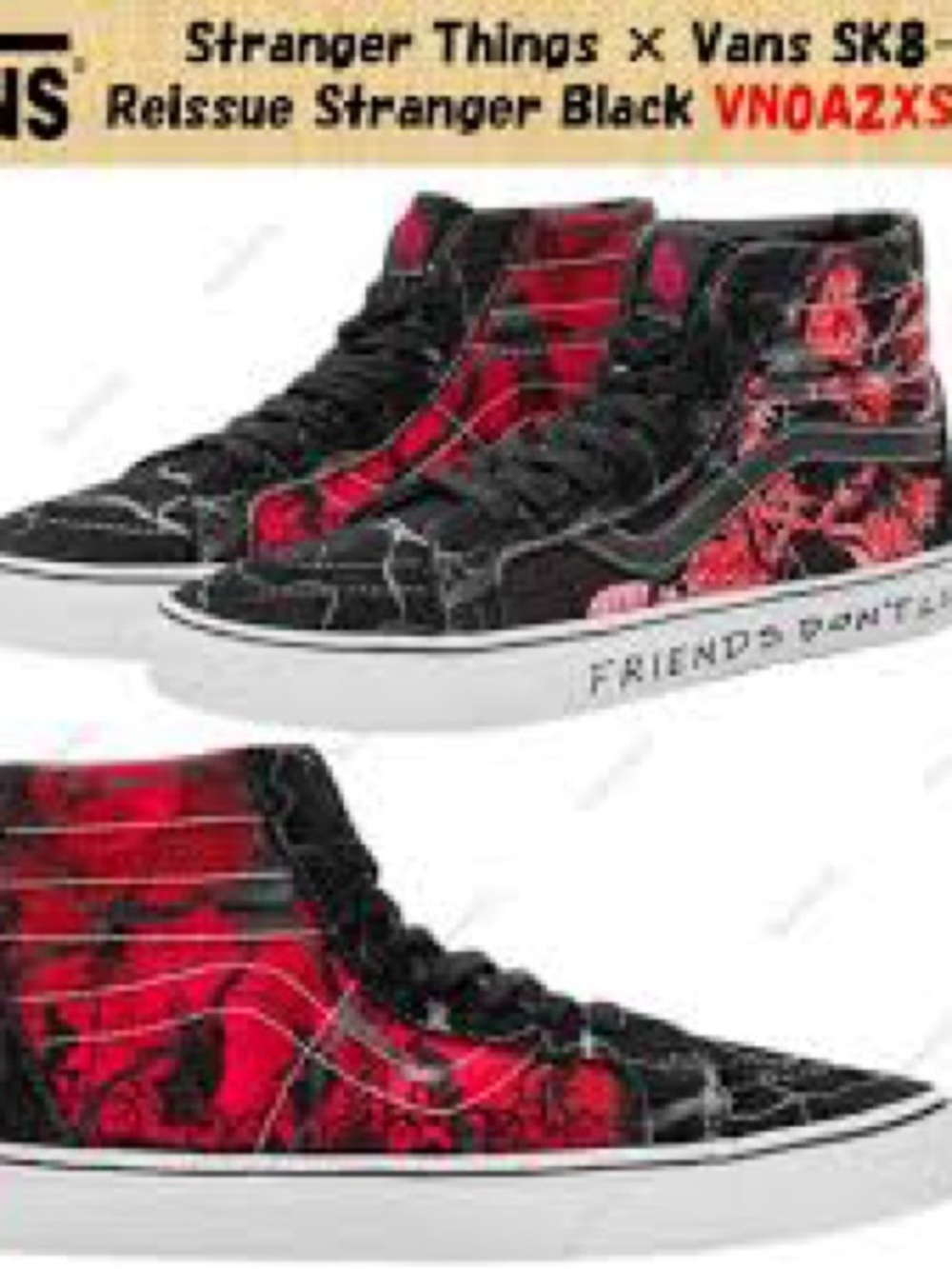 Vans SK8-Hi Red & Black Graphic High-Top Sneakers M8 W9.5
